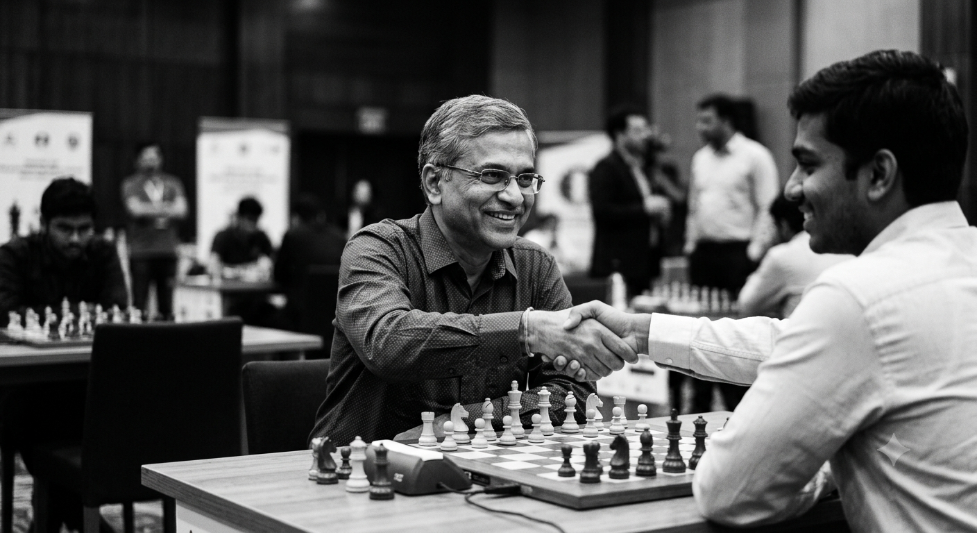 Ramesh, an adult student, after his first rated win